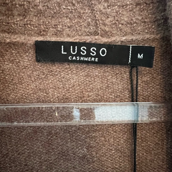 Lusso Cashmere Heather Caramel Business Casual Open Front Cardigan Size M NWT - Picture 3 of 5